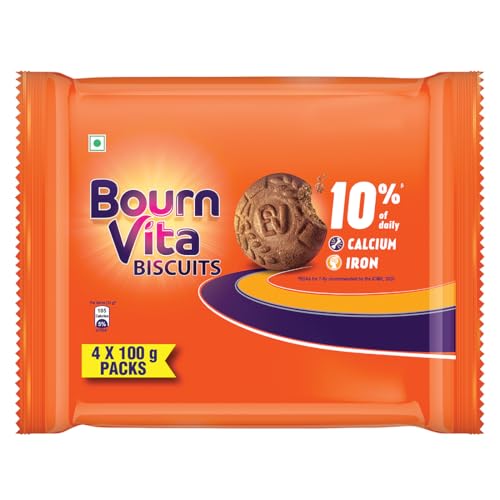 Cadbury Bournvita Biscuits, 400 Gm Pouch, Orange