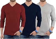 Pack of 3 - Lgs Set 8 V-neck Shirt Mens-(m-blu-h)
