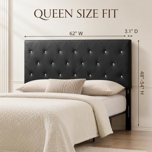 Image of Upholstered Queen Headboard with Storage and USB (Queen2)
