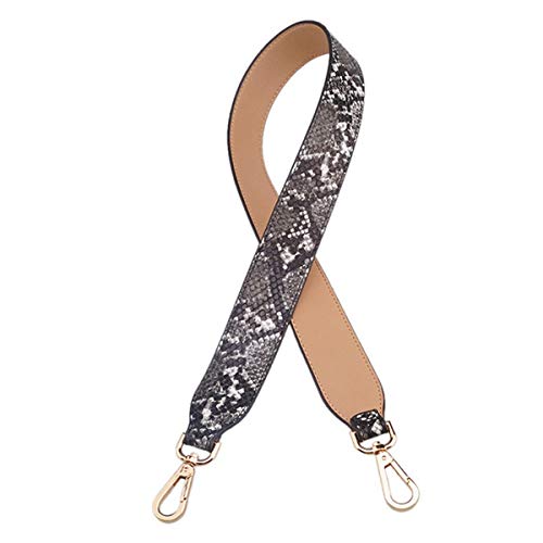 Asa Cuero Bolsa de Hombro Correas de Camuflaje Serpentina Correas Accesorios Correa para Las Mujeres Bolsa de 90cm Gris Plateado Hebilla B Serpentina