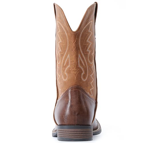 Image of IUV Cowboy Boots For Men with Wide Square Toe Western Retro Boot