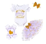 GRNSHTS Newborn Infant Baby Girl Clothes Ruffle Sleeve Letter Print Romper+Tutu Skirt+Legging Warmer