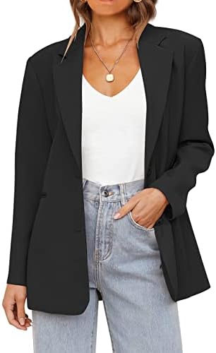 MEROKEETY Blazers for Women Business Casual 2025 Fall Oversized Long Sleeve Lapel Suit Jacket Work Office Blazer
