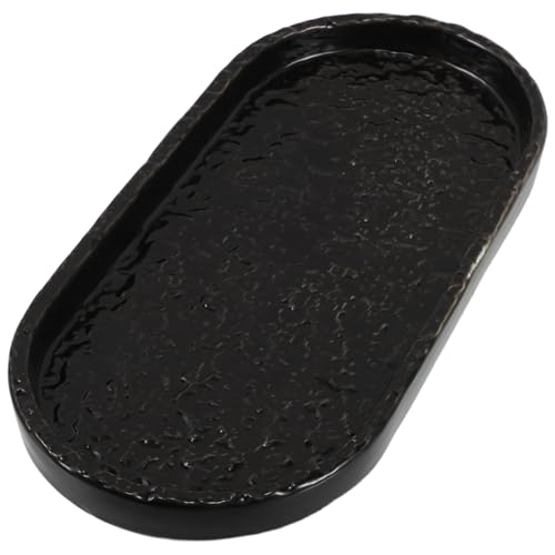 VILLFUL Plateau Salle Bain Céramique Ovale Élégant pour Rangement Articles Toilette et Bijoux Organisateur Moderne pour Comptoir Lavabo et Hôtel Design et Facile à Nettoyer