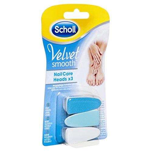 Scholl Velvet Smooth Elektronisches Nagelpflegesystem Ersatzfeilen mit Aufsätze, 1er Pack (1 x 3 Stück)