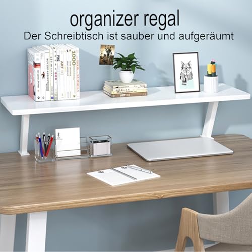 EZAYMSNY Klemmbares Schreibtisch Organizer Regal 60x20cm, Tischverlängerung Adjustable Desk Shelf Clamp Ohne Bohren Aufbewahrungsregal für Büro, Homeoffice & Schule