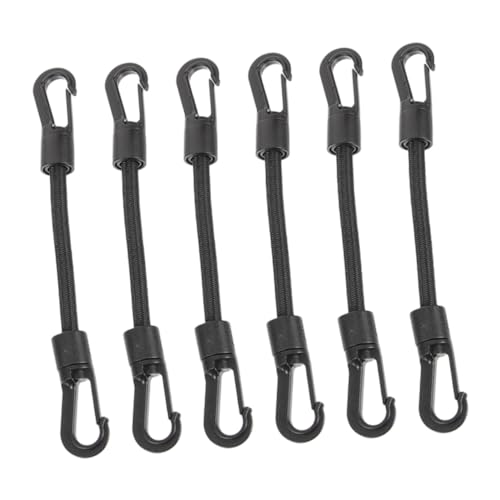 BIUDECO Correa De Gancho Elástica Multifuncional para Campaña Al Aire Libre Gancho De Pom Resistente, Cuerda De Goma Duradera, Paquete De 6 Piezas para Kayak, Senderismo y Uso Diario