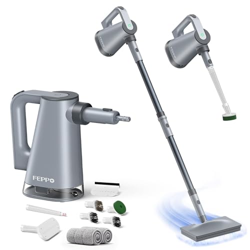 FEPPO Steam Mop & Detachable Handheld Steam Cleaner for Home and Floor Cleaning, 15s Heat-Up, 230°F Floor Steamer for Deep Cleaning with Multi-purpose Attachments Hardwood Floors, Tile,Grout,Furniture by FEPPO - Used condition - US$63.17