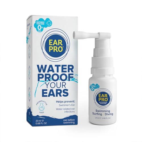 EarPro ナチュラルスイマーイヤースプレー 子供&大人用 (20ml) ? 水泳、サーフィン、ダイビングの前に水をブロックします - 耳栓の交換 ? 閉じ込められた水から安全で簡単な保護 ? 1パック、最大200回スプレー
