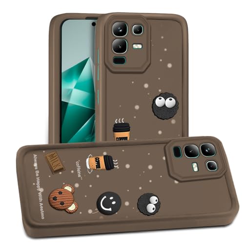Image of AESTMO Back Case Cover for Infinix Note 50X 5G+ Cover | Cute Fun Cartoon 3D Ball | Coffee Silicone Case | Full Body Protection | Camera Protection Back Cover for Infinix Note 50X 5G+ (Brown)