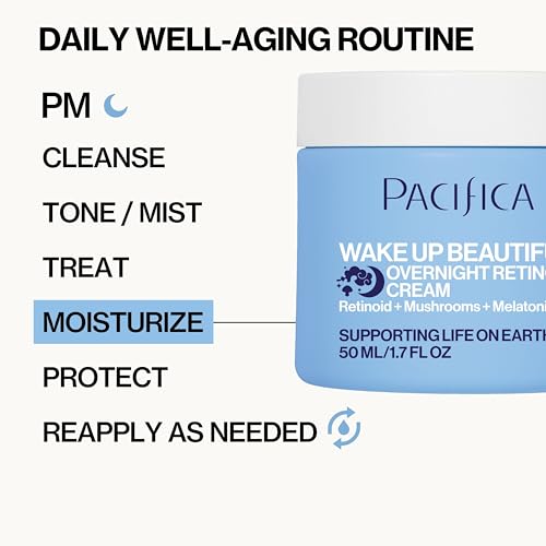 Pacifica Wake Up Beautiful Retinoid Night Cream – Overnight Anti-Aging Moisturizer with Hyaluronic Acid & Melatonin, Reduces Wrinkles & Fine Lines, Hydrating and Gentle for Dry or Mature Skin, Vegan by Pacifica - Image 9