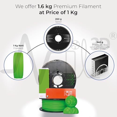 Image of NFIL3D 1KG Net Turbo Finish PLA+ Mint Green 3D Printer Filament | Filaments for 3D Printer| 1.75mm| Accuracy + /- 0.015mm | 1000g 3D Filament, 250g Spool, 350g Packaging Weight (Total Weight 1.6KG)