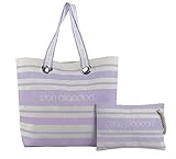 Don algodón, Capazo playa y bolso de mano Beach Edition para Mujer, Lila, 38x49x16 cm