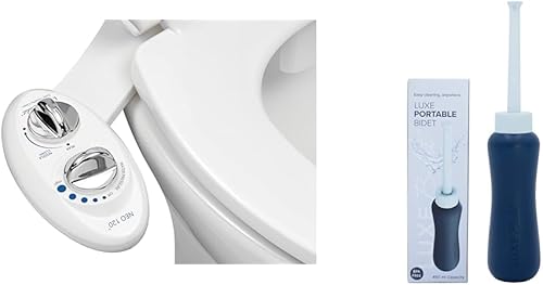 LUXE Bidet NEO 120 - Boquilla autolimpiante, accesorio de bidé no eléctrico de agua dulce y bidé de viaje portátil, capacidad de 15.2 fl oz,