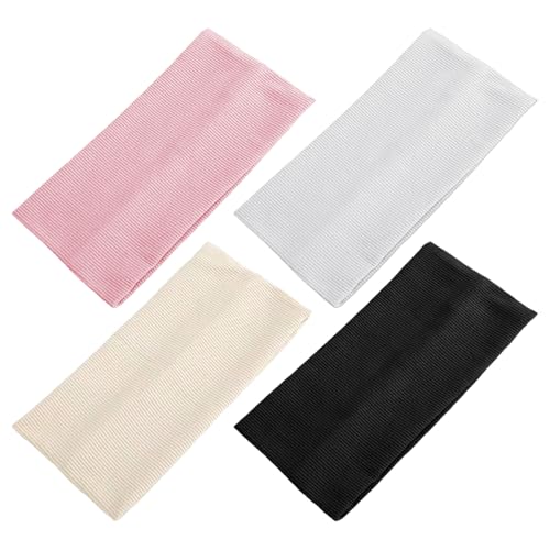 4 Pezzi Di Banda Per Capelli Larghi, Semplici Colori Solidi, Accessori Per Capelli Yoga Assorbenti, Fascia Personalizzata Da Donna, Cravatta Per Turbante Da Trekking Da Corsa All'Aperto.