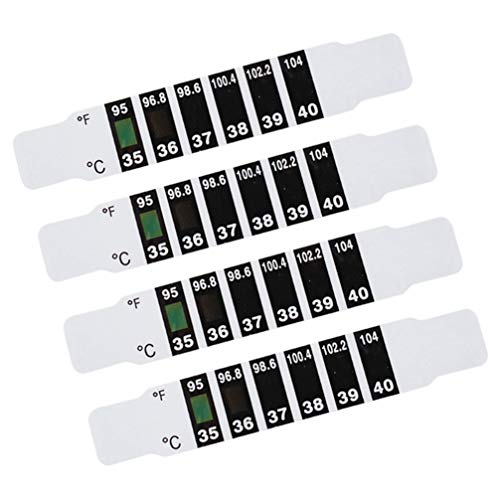 Hemobllo 25 Pcs Temperature Strips - Forehead Thermometer Strips Instant Read Temperature Stickers Reusable Quick Testing Adhesive Stickers For Checking Kids Adult Temperature #TOP3