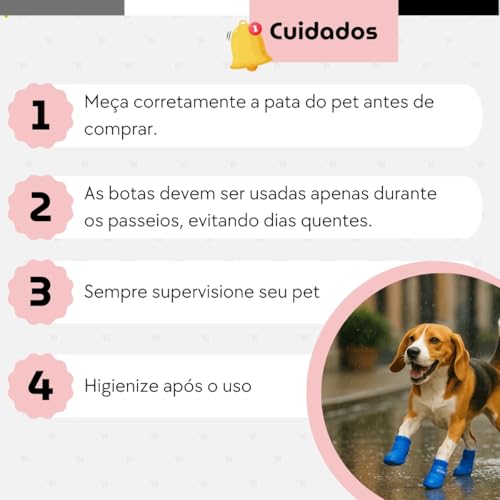 Sapato Bota de Silicone para Cachorro Antiderrapante Protetor de Patas Proteção para Passeio (Macho,