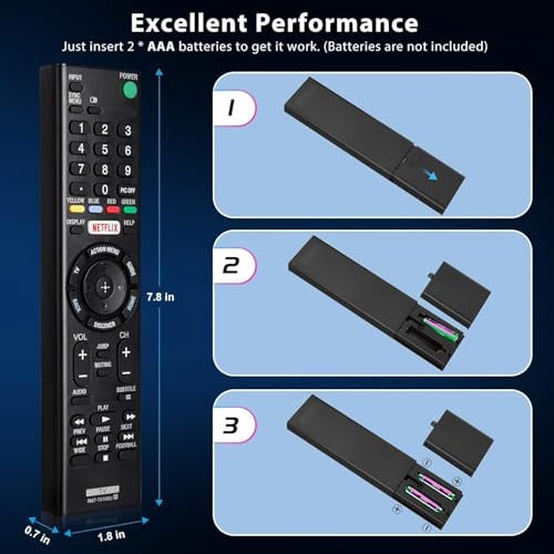 Image of Sadhwanis Original Remote Control Compatible with Sony Bravia TV Remote Control URC 153 Fit for Smart LCD LED UHD OLED QLED 4K Android Televison & All Sony TV's with Hot Keys.
