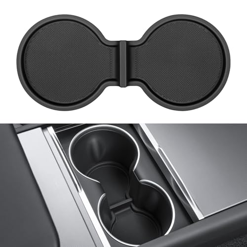 KUNIST for Tesla Model Y 2026 Juniper Cup Holder Inserts Center Console Liner Coasters Mat Pad Compatible with 2017-2026 Model 3 & 2020-2026 Model Y Accessories