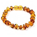 SilverAmber Jewellery UK New Baltic Amber Anklet Bracelet Cognac - Handmade 100% Genuine Amber Polished Beads - Premium Quality - Sizes 12-27 CM - (Size: 12 CM)