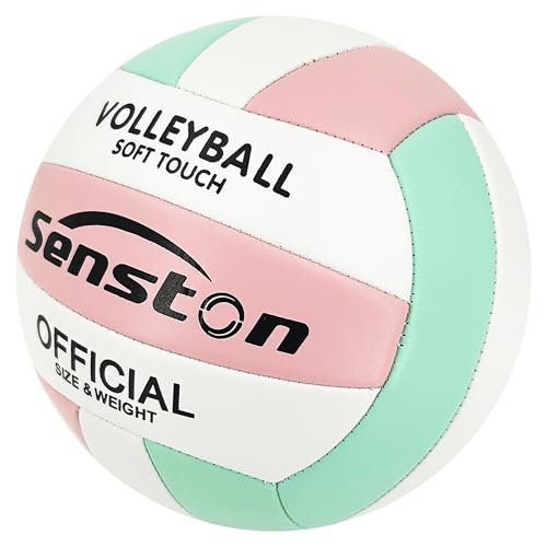 Senston Volleyball mit Pumpe Größe 5, Wasserfest Softball Ball für Anfänger, Outdoor Beachvolleyball für Beach, Pool und Strand