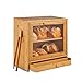 COKUERA Bambus-Brotkasten, doppellagige Brotaufbewahrung mit durchsichtigem Fenster, Brotkasten für Küchenarbeitsplatte, Verstellbarer Brotbehälter