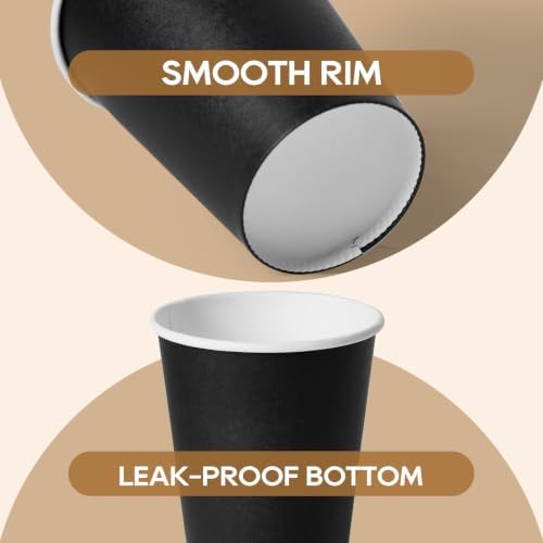 LITOPAK 50 Pack 12 oz coffee cups, Disposable Paper Coffee Cups with Lids - 2