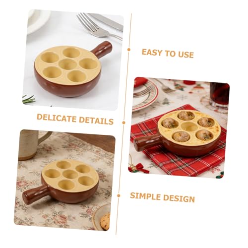 Assiettes à escargots marron pour restaurant et repas - 4