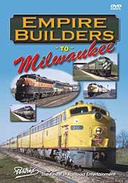 Empire Builders to Milwaukee, Amtrak takes over famous name trains. It's a rainbow of color with engines and cars from many railroads, like Great Northern, Milwaukee Road and Chicago Northwestern