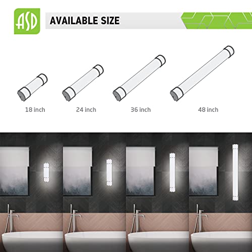Asd 36 Inch Led Bathroom Vanity Light, 3 Color Adjustable 3000K/4000K/5000K, Dimmable Vanity Light Fixture Led, Brushed Nickel Finish, 30W(80W Replacement), 2100 Lm, Energy Star, Etl Listed #TOP6