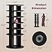 JUMMICO Rotating Shoe Rack Tower, 6-Tier Vertical Closet Storage Organizer for Shoes, Handbags & Tall Boots, 360° Spinning Lazy Susan Base, Space-Saving for Bedroom & Closet (Black)