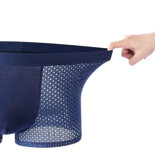Evankin Men's Boxer Brief Underwear Hollow Sexy See Through Underwear Ice Silk U Convex Pouch Boxer Underpants Shorts2