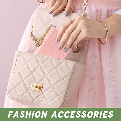 Image of Aiawoxc Credit Card Holder for Women, Small RFID Wallet Slim Leather Business Card Organizer Case with Zipper and Keychain, Pink