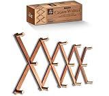 Mercurial Trade Expandable Large Wooden Coat Rack Hanger – Accordion Wall Mounted Pine Wood Hooks –