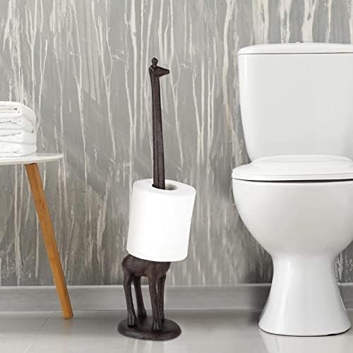 Youyijia Creative Toilet Roll Holder Metal Giraffe Bathroom Toilet Roll Holder Free Standing Paper Roll Storage Rack Animal Shape Paper Tube Rack for Home Decoration Toilet Bathroom Kitchen