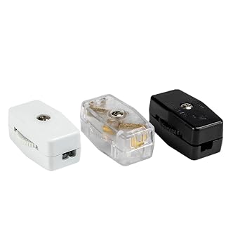 Inline Cord Switch, 6 Pack, 125V 3A Inline Switch, Thumbwheel Actuator Switches, Lamp Cord Light, Lamp Switches Replacement