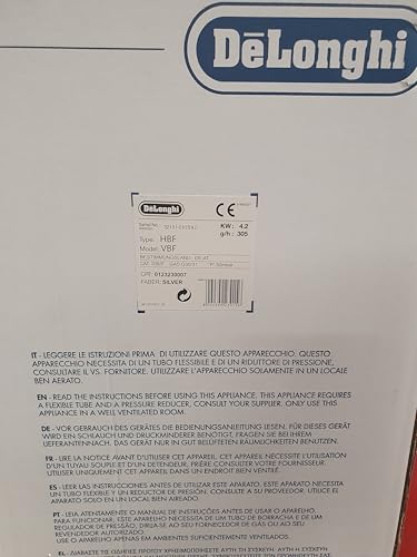 De'Longhi Gasheizer VBF – Leistungsstarker Gasheizer und Heizlüfter mit stufenloser Flammenregulierung und bis zu 4.200 W Heizleistung