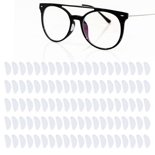 Fukaisu 50 Paires Plaquettes Nasales en Silicone pour Lunettes Soleil, Coussinets Transparents Antidérapants de 1,9cm Coussinets Rechange Adhésifs Souples...
