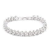 Clearance Sale!Funic New Fashion Roman Style Womans Crystal Diamond Bracelets Gifts (Silver)