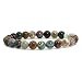 Natural Ocean Jasper Gemstone 8mm Round Beads Stretch Bracelet 7"