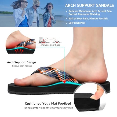 Image of STQ Women Quick Dry Flip Flops with Yoga Mat Sole Arch Support Thong Sandal | Instant Comfort Flip Flops With Padded Straps, Yoga Mat Cushioning, Non Slip Tpr Sole, Durable Design For Everyday Wear