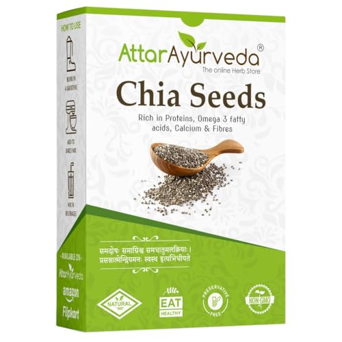 Image of Attar Ayurveda Chia Seeds 250 gm - For Weight Management and Eating | Pure and Natural | Preservative-free | Non-GMO | Clean and Sorted | Rich in Calcium, Protein, Omega-3 & Fibre |