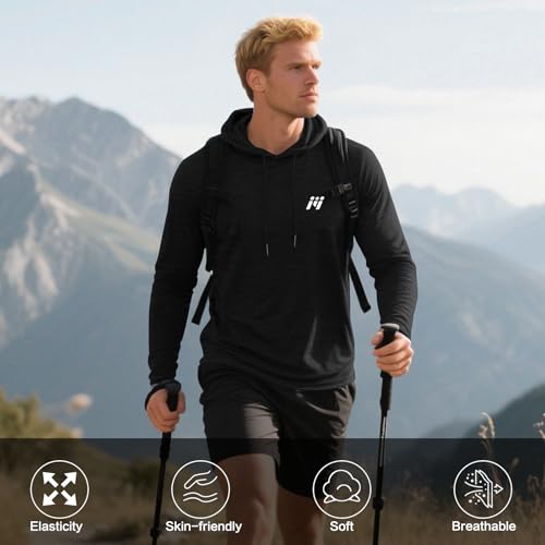 MEETWEE Herren Tank Top, Sportshirt mit Kapuze Ärmelloses/Langarm Muskelshirts Fitness Sleeveless Shirt Atmungsaktiv Laufshirt Achselshirts Hoodie für Gym Running Training 5