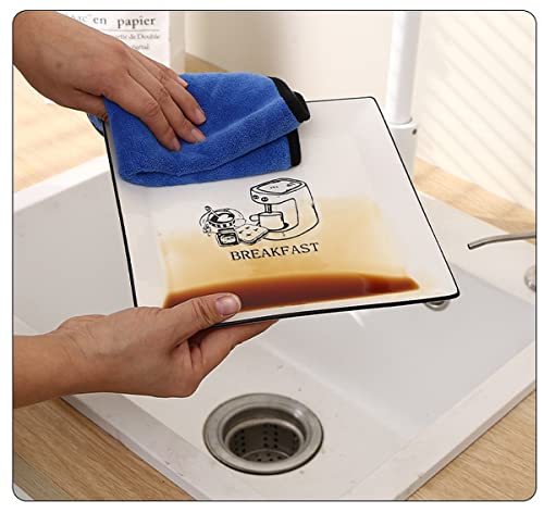 Image of wolpin Microfiber Cleaning Cloths, 3 Pcs (20 x 30 cms) Multi-Colour | Highly Absorbent, Lint and Streak Free, Multi -Purpose Wash Cloth for Kitchen, Car, Window, Stainless Steel, Silverware, 300 GSM