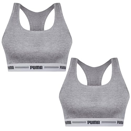 PUMA Kit 2 Top Nadador Basico Cotton Algodão Elástico 30MM Feminino Adulto, 2 Cinza, M