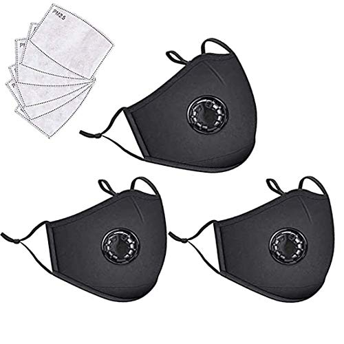 Pack 3 Equipement De Protection Réutilisable, Cotton Lavable Anti-buée Et Résistant À La Poussière