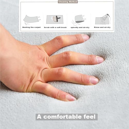 Tapis en velours doux moelleux vert clair de qualité supérieure