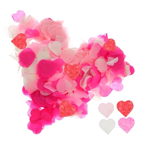 5000 Pieces Of Heart Shaped Biodegradable Confetti Romance Wedding Confetti For Wedding Valentines Christmas Anniversary Birthday Table Decoration Paper Confetti (Pink Red)