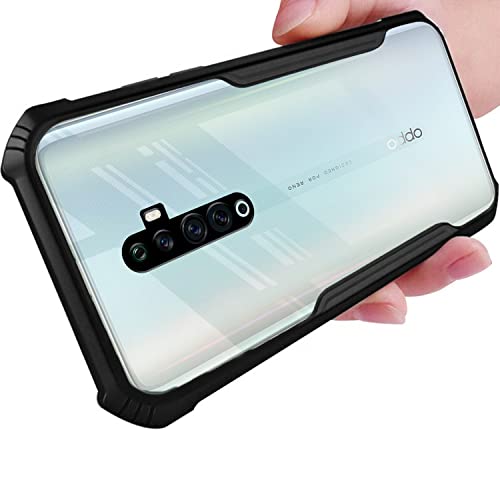 Image of Pikkme Reno 2Z / 2F Back Cover | Crystal Clear Transparent Back | Ultra Hybrid | Full Camera Protection | Raised Edge with 360 Degree Protection | Bumper Back Case for Reno 2Z / 2F (Black)