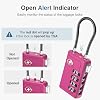 Puroma TSA Approved Luggage Travel Locks with Open Alert Indicator, 4 Digit Combination Resettable Code Zinc Alloy Lock for Suitcase, Backpack, Bag, Toolbox, Locker (2 Pack, Orange)
